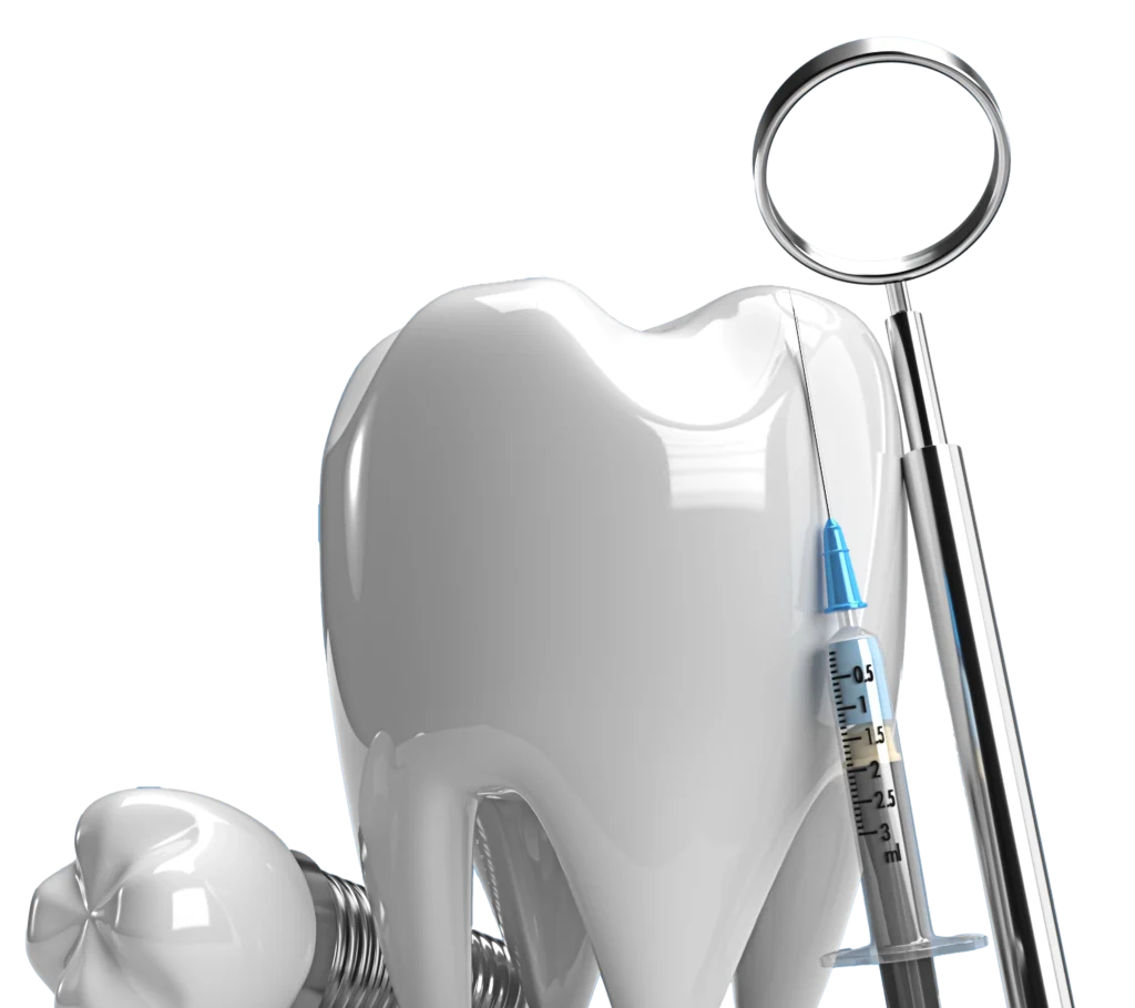 Dente finto con strumenti